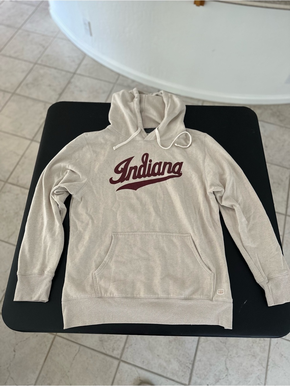 Indiana University Homefield Hooded Sweatshirt - Cream Men’s Large